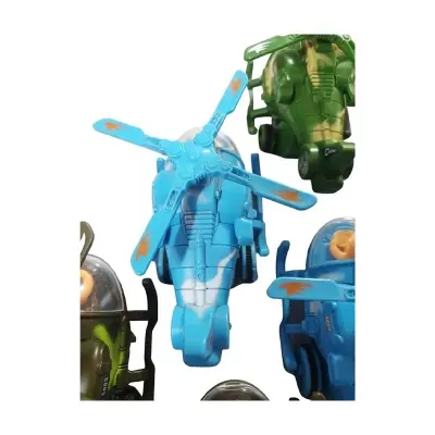 Picture of Mini Helicopter with Movable Pilot and Rotating Fan, Bump and Go Helicopter Toy (Pack of 1) (Random Color) | Baby Birthday Gift - Blue