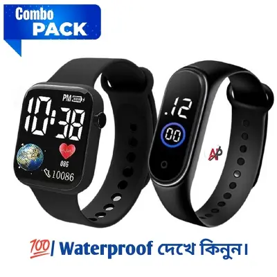 Picture of Combo Offer LED Digital Sports Watch and Ring Touch Watch Multicolor