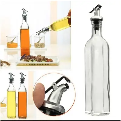 Picture of 1 Pcs Oil Savings Glass Jar Kitchen Oil Glass Jar 250 ml, Kitchen Oil Glass Jar impressive design, Kitchen Cooking glass Cruet 250 ml Multicolor