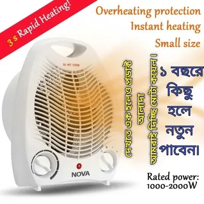 Picture of NOVA 2000W Room Heater for Indoor Use, 3 Heat Settings, Fan- Mode White