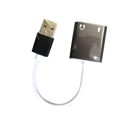 Picture of Sound Card Mini External USB to 3.5mm Mic Microphone Headphone Jack Adapter - Microphone Multicolor