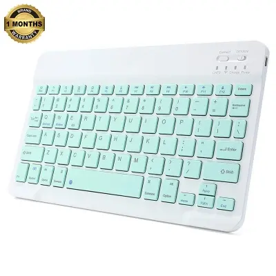 Picture of Bluetooth Keyboard Rechargeable for Tablets, iPads, iPhones, Smartphones, and Laptops  Stylish, Ergonomic, Ultra-Slim Rechargeable Wireless Mini Nadra Keyboard  Ideal for professionals, students, and travelers(Light green)