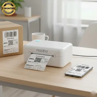 Picture of Courier Label Printer – USB + Bluetooth, Support Android 2x3, 3x4 Inch Shipping Labels, Barcode & Price Tag Printing, Compatible with PC, Laptop & Smartphone, Nadra-CC390(White)