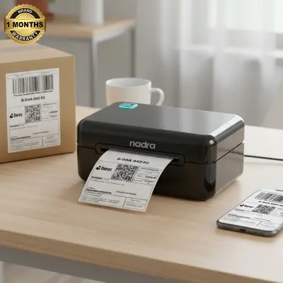 Picture of Courier Label Printer – USB + Bluetooth, Support Android 2x3, 3x4 Inch Shipping Labels, Barcode & Price Tag Printing, Compatible with PC, Laptop & Smartphone, Nadra-CC390(Black)