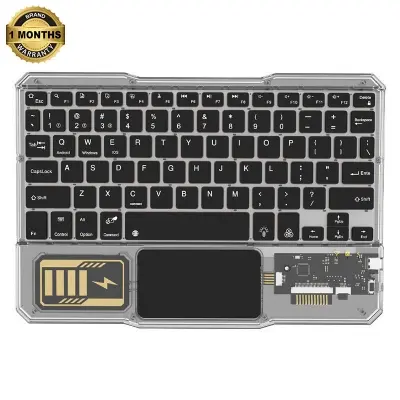 Picture of Rechargeable Keyboard with touchpad, RGB 7 Colors Transparent Backlit for Tablets, iPads, iPhones, Smartphones, Laptops Ultra-Slim, Sleek, Ergonomic, Mini Nadra Bluetooth Keyboard  Perfect for professionals, students, and travelers(Black)
