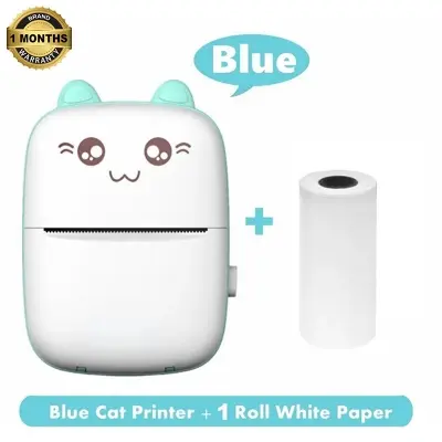 Picture of Portable Mini Printer | Compatible with iOS & Android | Wireless Bluetooth Thermal Printing | Great for Printing Text Messages, Labels, Photos, DIY Projects, Notes, and Creating Posters | Mini Pocket Printer | Ideal for Students, Teachers, and Creatives(Blue)