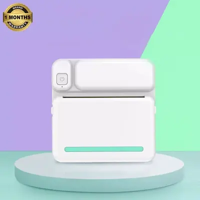Picture of Portable Mini Printer | Compatible with iOS & Android | Wireless Bluetooth Thermal Printing | Great for Printing Text Messages, Labels, Photos, DIY Projects, Notes, and Creating Posters | Mini Pocket Printer | Ideal for Students, Teachers, and Creatives(White)