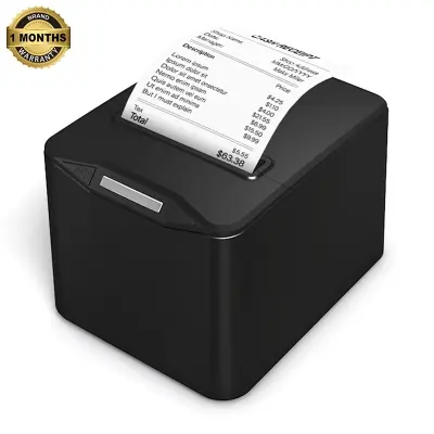 Picture of 80mm  3-inch  POS Printer  Bluetooth+USB  Desktop Thermal Receipt Printer with Auto Cutter  High-Speed Thermal Printing  ESC/POS Support for Retail Stores, Grocery Stores, Clothing Stores, Supermarkets, Cafés, Restaurants(Black)