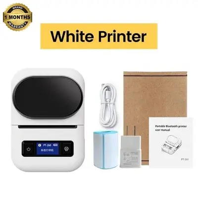 Picture of Label Printer All-In-One Portable POS Pocket Thermal Bluetooth Mobile Printer 58mm For Labeling Tag Name Price Barcode Label Maker,PT-260(White)