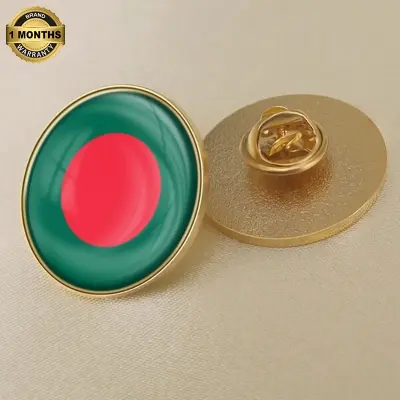 Picture of Bangladesh Flag Brooch and Lapel Pin – Elegant Coat of Arms Emblem for Victory Day, Independence Day, Martyrs Day & International Travel(BD Circle)
