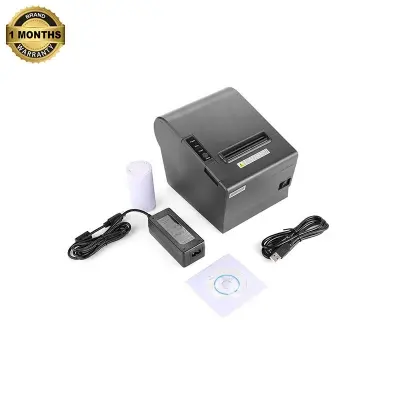 Picture of 3-inch Receipt POS Printer with Auto Cutter | Desktop Direct Thermal Printer (80mm) | Bluetooth USB Connectivity | High-Speed Printing | Compatible with ESC/POS for Retail Stores, Grocery Stores, Clothing Shops, Supermarket, Cafe(Black)