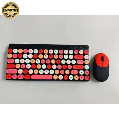 Picture of Ergonomic Keyboard and Mouse Set | 2.4Ghz USB Wireless Office Keyboard with Multi-Media Function Keys and Number Pad for PC Computer Windows | Bluetooth Keyboard Mouse Kit | Colorful Mechanical Keyboard Set | Wireless Keyboard and Mouse Combo-Nadra-QW02(Black)