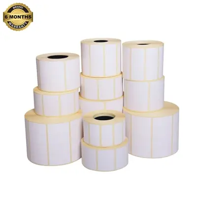 Picture of Stickers 50x25mm for PT260 Label Printer | Around 130 labels per roll DT Premium Direct Thermal Barcode Labels for Inventory Barcode printing |  Small Roll for mini printers | Self-Adhesive Stickers - White(1-Roll)