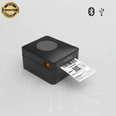 Picture of Multifunctional Label + POS Receipt Printer  USB + Bluetooth Connectivity  Perfect for 4x6, 3x4, 2x3 Inch Daraz, Steadfast Shipping Labels Printing  Barcode Label Maker  Compatible with PCs, Laptops, Smartphones  Direct Thermal Printing Tech - Nadra(Black)