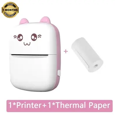 Picture of Portable Mini Printer | Compatible with iOS & Android | Wireless Bluetooth Thermal Printing | Great for Printing Text Messages, Labels, Photos, DIY Projects, Notes, and Creating Posters | Mini Pocket Printer | Ideal for Students, Teachers, and Creatives(Pink)