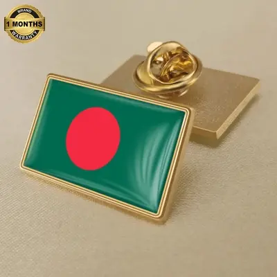 Picture of Bangladesh Flag Coat Pin | Imported Lapel Pins Brooch Featuring the Coat of Arms of Bangladesh. Perfect for celebrating Victory Day and Independence Day in Bangladesh(Rectangle)