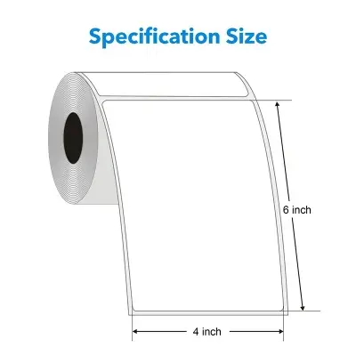 Picture of Shipping Label DT (4x6 inch) - 500 labels per Roll | Direct Thermal Stickers | Smudge-Free, Fade-Resistant, High-Quality Print for Paperfly Courier | Packaging & Shipping Supplies | Inventory Labels | Premium Self-Adhesive Thermal Labels - White(White)