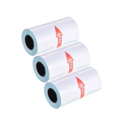 Picture of 3pcs 57x30mm Sticker Paper Rolls - Thermal Adhesive Paper for Mini Printers | Perfect for Mini Printer Paperang, Memobird, Poooli, Barcode & Price Tag Printing(White)