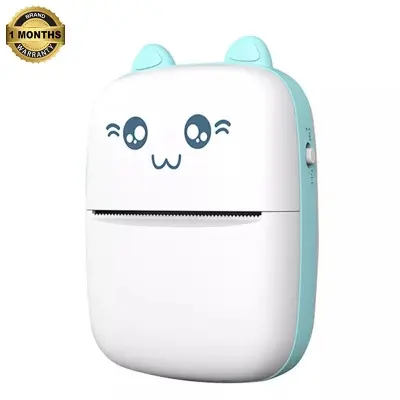 Picture of Portable Thermal Mini Printer Label Sticker Mini Photo Printer Mobile Thermal Photo Printer Rechargeable for Smartphone(Blue)