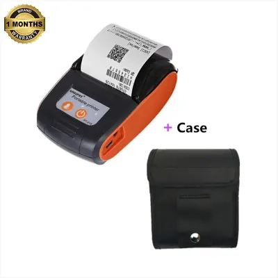 Picture of Thermal Receipt Printer (58mm), Portable POS Printer with USB and Bluetooth, compatible with Android/iOS/Windows. Ideal for supermarkets and retail stores. Supports direct thermal printing for bills and tickets, compatible with ESC/POS | Nadra-PT210(Orange)