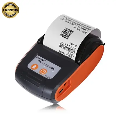 Picture of Thermal Receipt Printer, 58mm | Portable 2-inch POS with USB + Bluetooth | Compatible with Android/iOS/Windows | Ideal for Super Shops, Billing, Ticket Printing, Retail Solutions | Free Software | Nadra-PT 210(Orange)