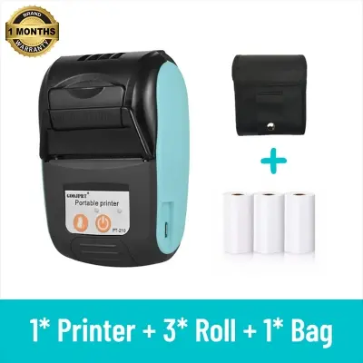 Picture of Thermal Receipt Printer, 58mm Portable POS Printer USB Bluetooth Support Android/iOS/Supermarket, Nadra-PT-210-Range-3-Rolll(Blue)