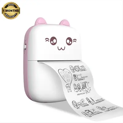 Picture of Mini Printer Wireless Bluetooth Thermal Printer Photo Label Sticker Printer Receipt Notes Printer Mobile Thermal Printer Rechargeable Pocket Printer, Nadra-C9-Mini-Pink-Blue(Pink)