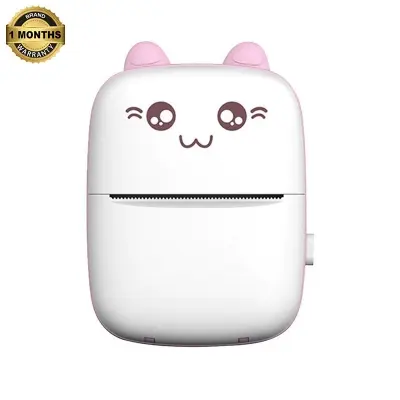 Picture of Portable Thermal Mini Printer 58mm Label Sticker Printer and Photo Printer with Wireless Bluetooth Nadra C9 Pink and Blue(Pink)