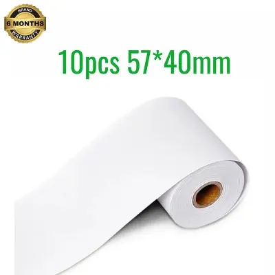 Picture of 10Rolls (57x40mm) Thermal Paper Rolls for 2-Inch width (58mm) POS and Receipt Printers – Durable, High-Quality, Fade-Resistant for Clear, Long-Lasting Prints(White)