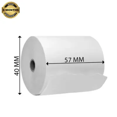 Picture of 5pcs 57x40mm Thermal Paper Rolls | Premium Quality POS Receipts & Bills | Compatible with 58mm Thermal Printers - White(5pcs 57*40mm)