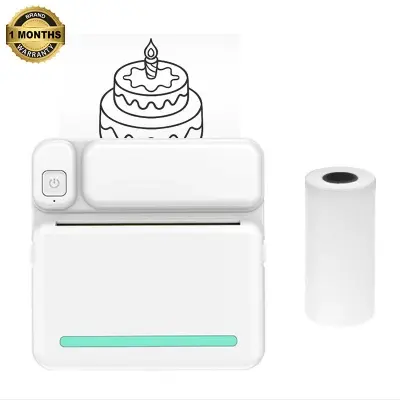Picture of Mini Pocket Photo Printer Portable Thermal Printing Machine Wireless BT Connection for Picture Lable DIY Handcraft List Memo Notes Journal(White)