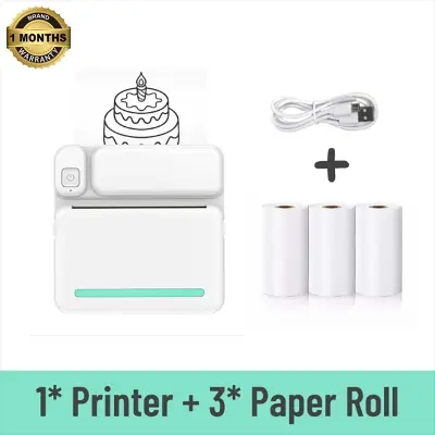 Picture of Mini Printer 58mm Portable Label Printer Bluetooth Printer for Study Notes, To-Do-Lists, Journal Printing, Label Printing, Nadra-C19(White)