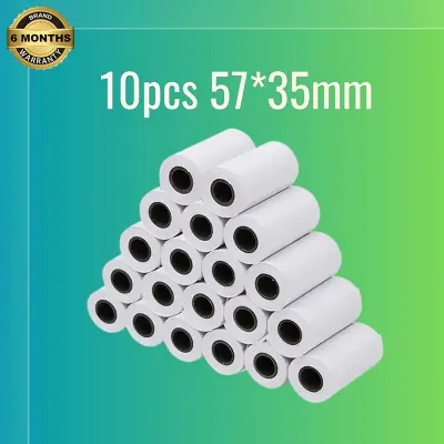 Picture of 10pcs 57*35mm Thermal Paper Rolls for 58mm POS, Receipt, and Mini Thermal Printers - White - Nadra(White)