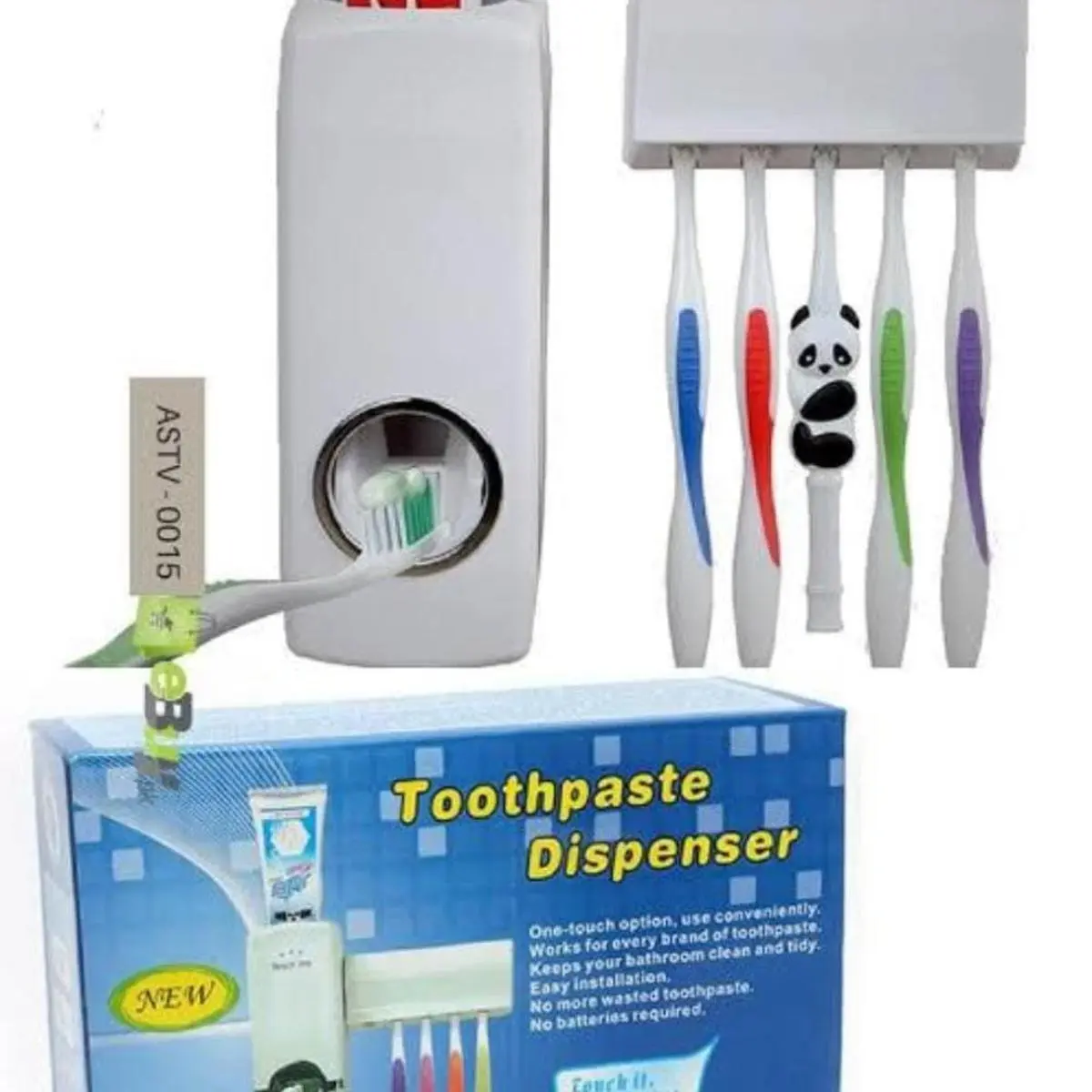 Picture of Automatic Toothpaste Dispenser with Toothbrush Holder - Multicolor