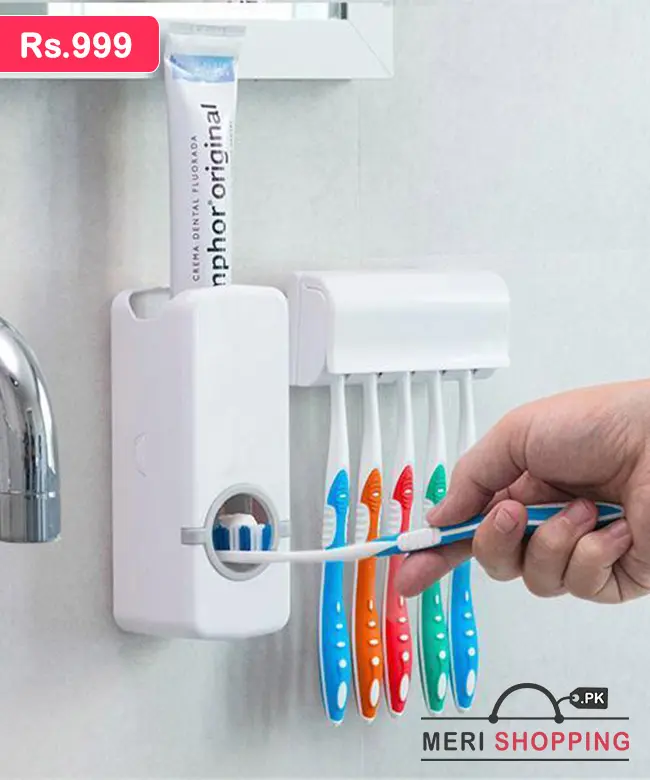 Picture of Automatic Toothpaste Dispenser with Toothbrush Holder - Multicolor