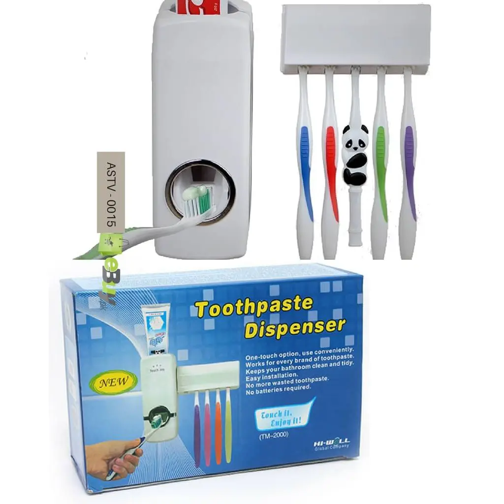 Picture of Automatic Toothpaste Dispenser with Toothbrush Holder - Multicolor
