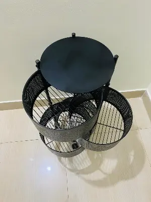 Picture of Round Floor 4-Layer Rotating Fruit And Vegetable Basket Storage Shelf Vegetable Rack - Black