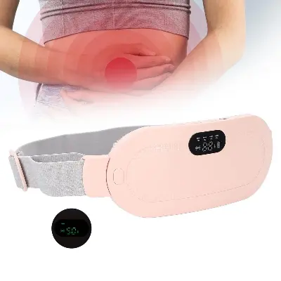 Picture of Women Relieve Period Cramps Heat Belt Curved Heating Massage Pad - Pink