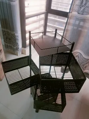 Picture of 5 Tiers Vegetable Basket Fruit Storage Basket Kitchen 360 Degree Rotating Square Rotating Rack - Multicolor