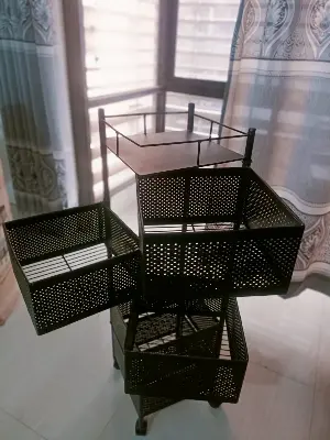 Picture of 5 Tiers Vegetable Basket Fruit Storage Basket Kitchen 360 Degree Rotating Square Rotating Rack - Multicolor