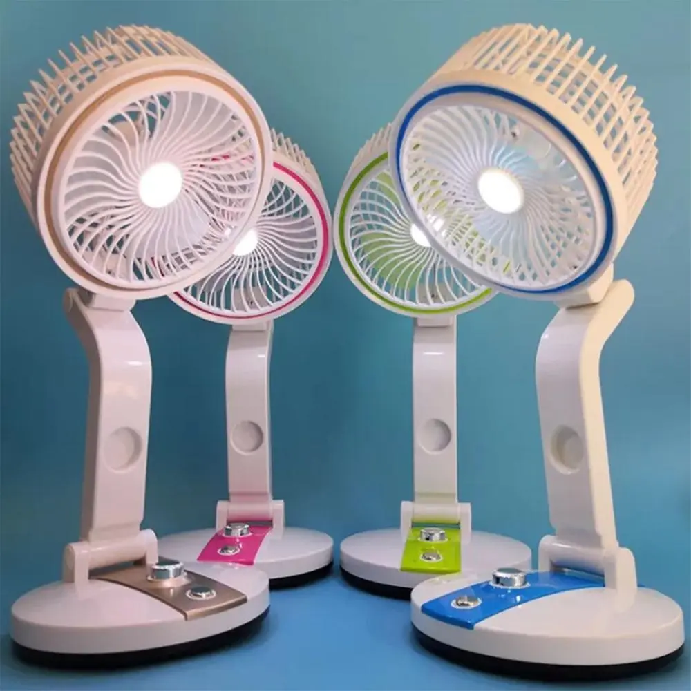 Picture of USB Rechargeable Folding Fan with LED Light (any color) - LR-2018 - Multicolor