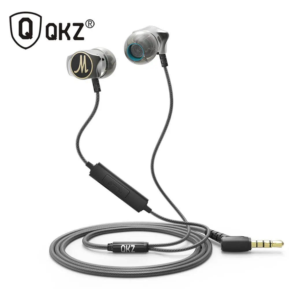 Picture of QKZ DM7 Zinc Alloy In-Ear Earphone - Gray - Headphone - Ear Phone - Best Earphone (Deep Gray)