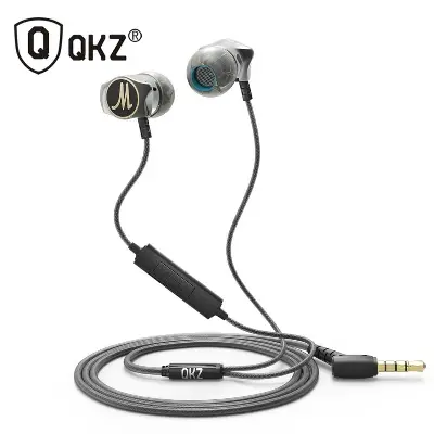 Picture of QKZ DM7 Zinc Alloy In-Ear Earphone - Gray - Headphone - Ear Phone - Best Earphone (Deep Gray)