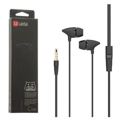 Picture of UIISII C100 In-ear Wired Heavy Bass Earphones with MIC - Ear Phone - Headphone - Ear Phone - Budget Earphone - Best Earphone (Black)