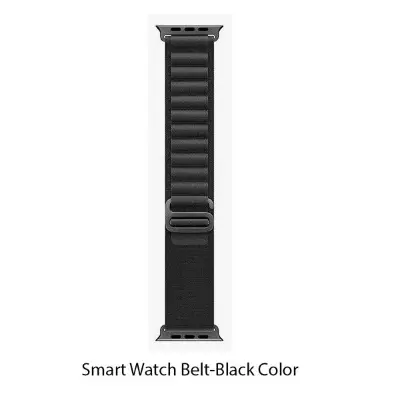 Picture of Nylon Straps 49mm 45mm 44mm 42mm Band for Apple Watch KD99 HW8 DT8 S8 Max T800 W68 TW8 HW8 Watch 8 Ultra GS8 Ultra N8 ZD8 Ultra Watch Series 8 Ultra Smart Watch Trail Metal Hook Loop Strap (Black,Freesize)