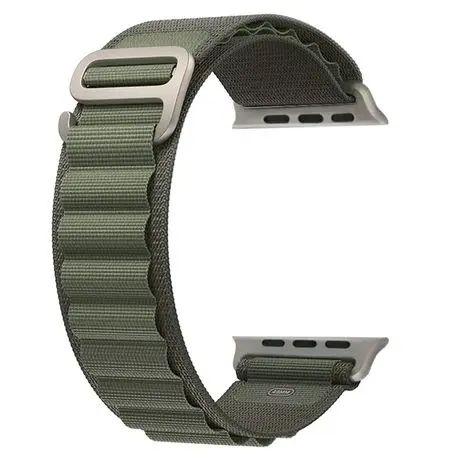 Picture of Nylon Straps 49mm 45mm 44mm 42mm Band for Apple Watch KD99 HW8 DT8 S8 Max T800 W68 TW8 HW8 Watch 8 Ultra GS8 Ultra N8 ZD8 Ultra Watch Series 8 Ultra Smart Watch Trail Metal Hook Loop Strap (Green,Freesize)