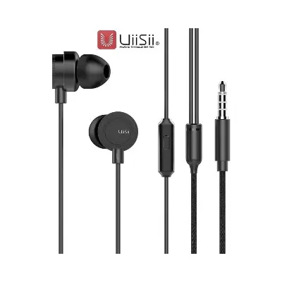 Picture of UiiSii HM13 In-Ear Earphone Wired Noise Cancelling Dynamic Heavy Bass Music Metal In-ear with Mic Earphone (Black)