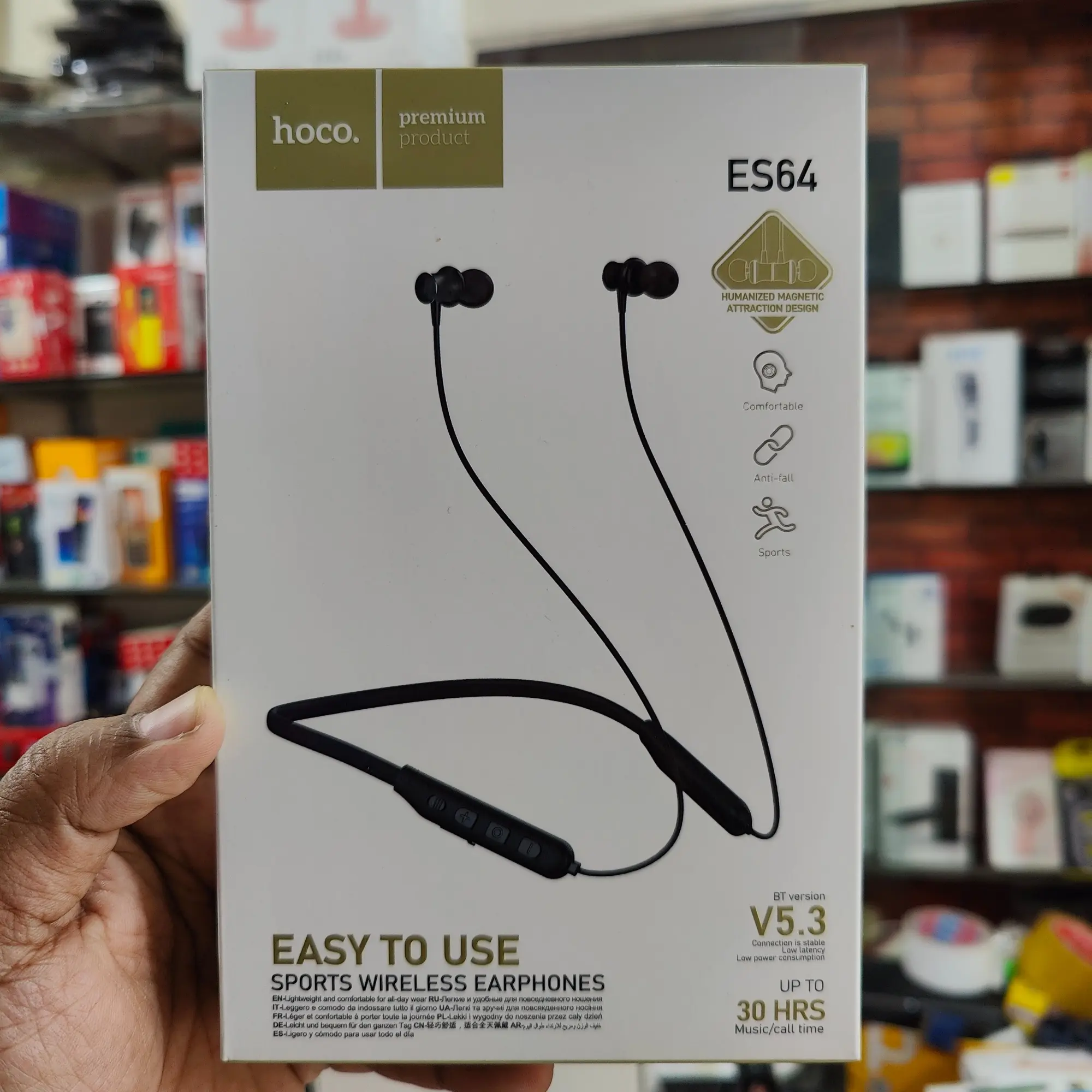Picture of Hoco ES64 Sports Bluetooth V5.3 Wireless Earphone Neckband (Black)
