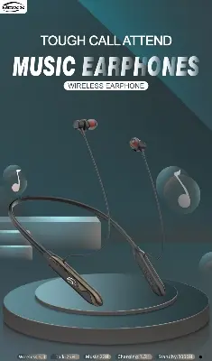 Picture of MOXX BN300 ENC Magnetic Control Wireless Neckband with Touch Control Feature- Best Battery Backup- HD Call (Black)