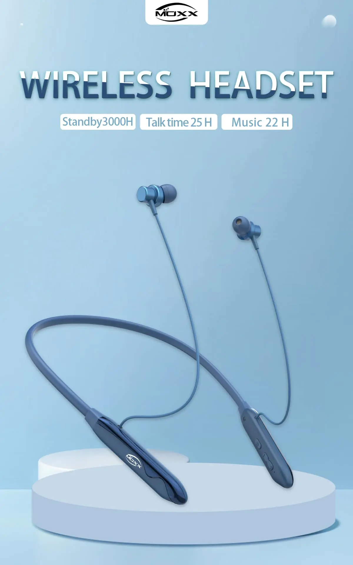 Picture of MOXX BN300 ENC Magnetic Control Wireless Neckband with Touch Control Feature- Best Battery Backup- HD Call (Black)